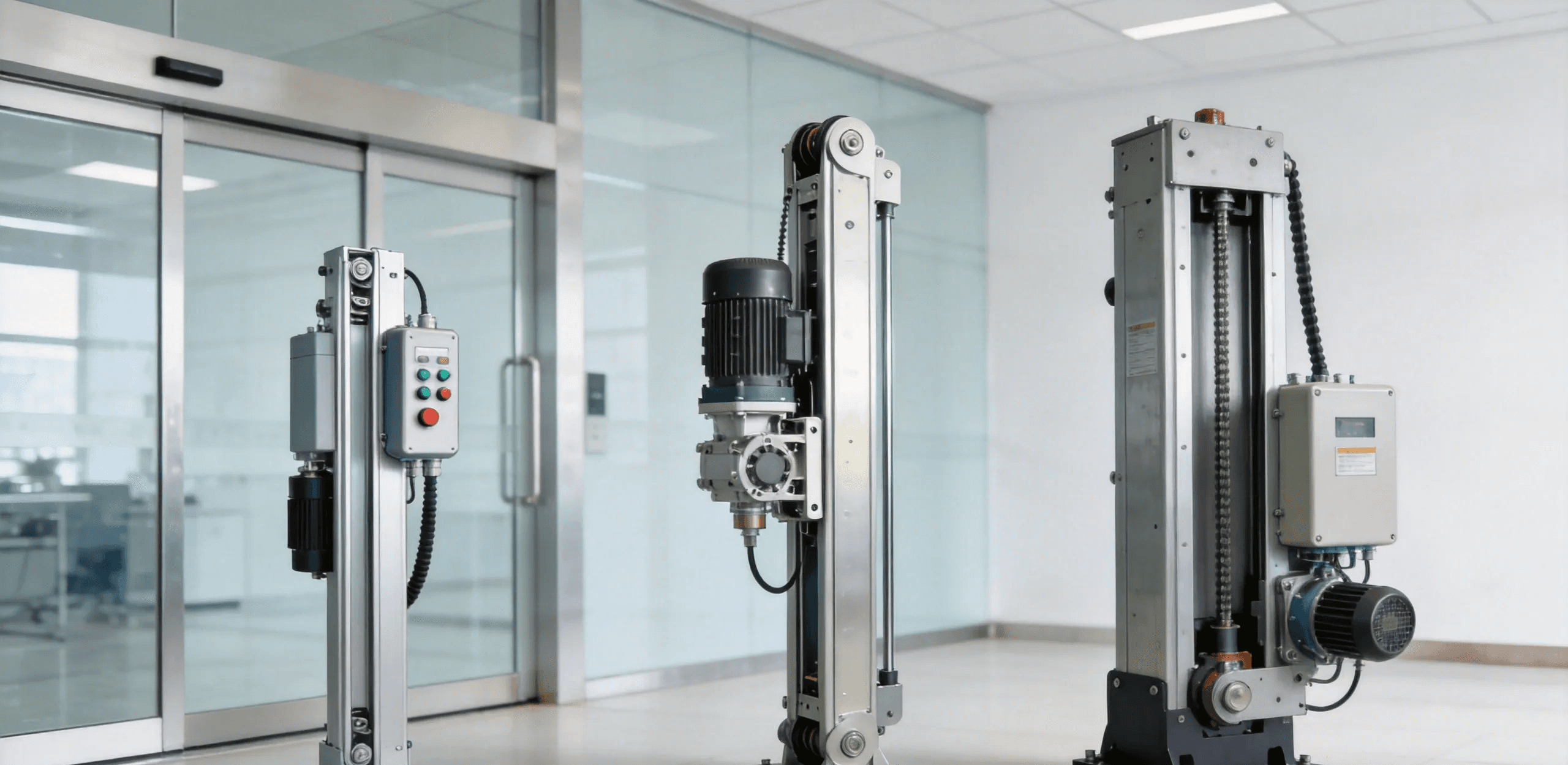 Comparison of different automatic door motor systems for commercial applications