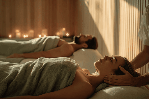 A young woman with wet hair, leaning back in a bath with her eyes closed. The sunlight reflects off the water, creating a serene and tranquil atmosphere.