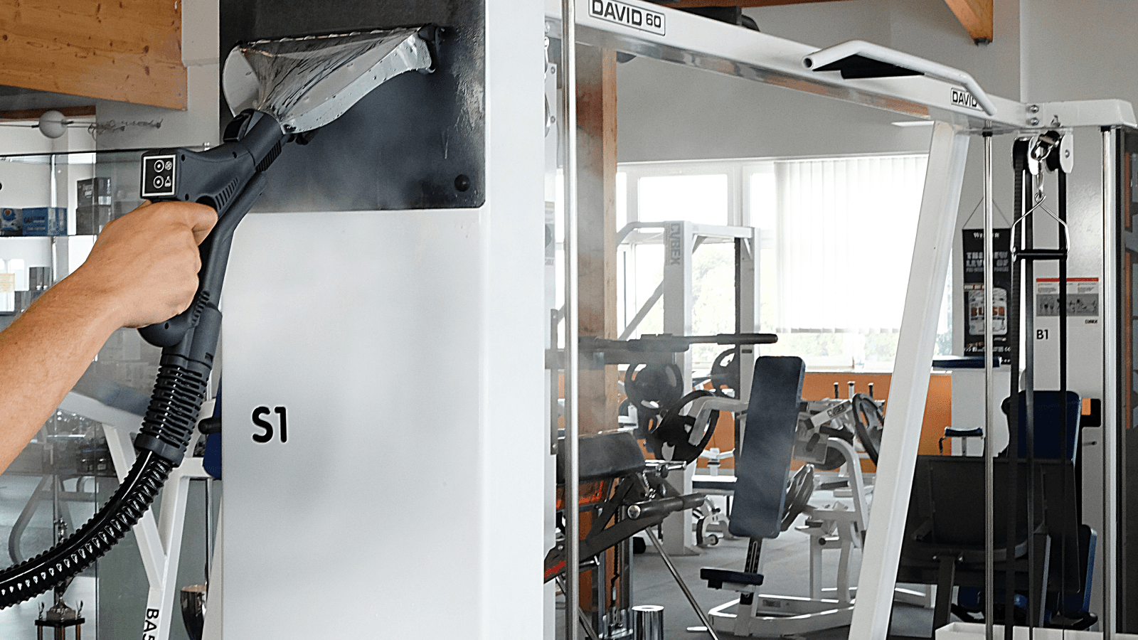 dry steam clean gym