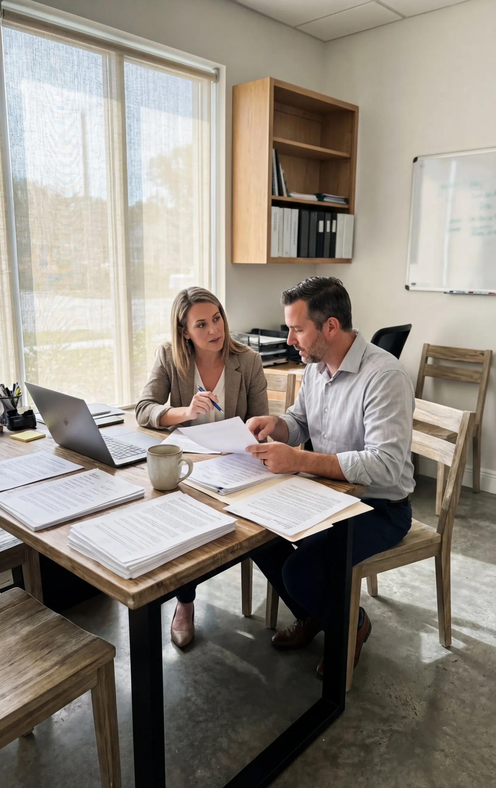 Team meeting at RockN' Socials, a Digital Marketing Agency office scene.