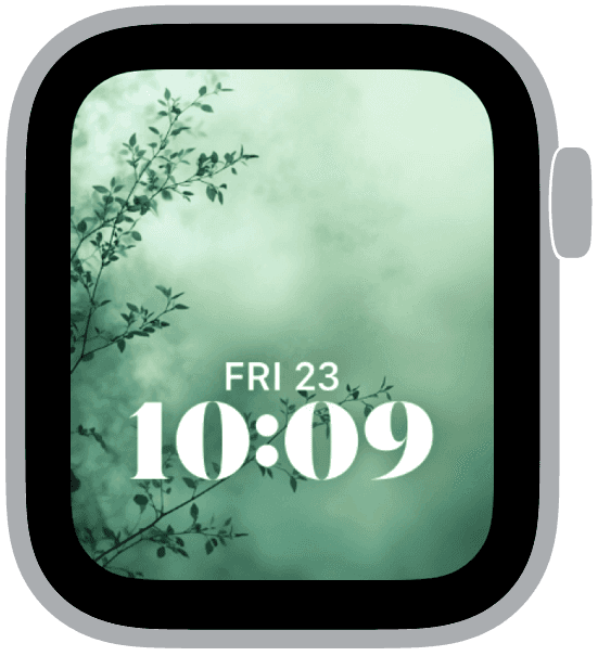 an apple watch face from the morning dew collection