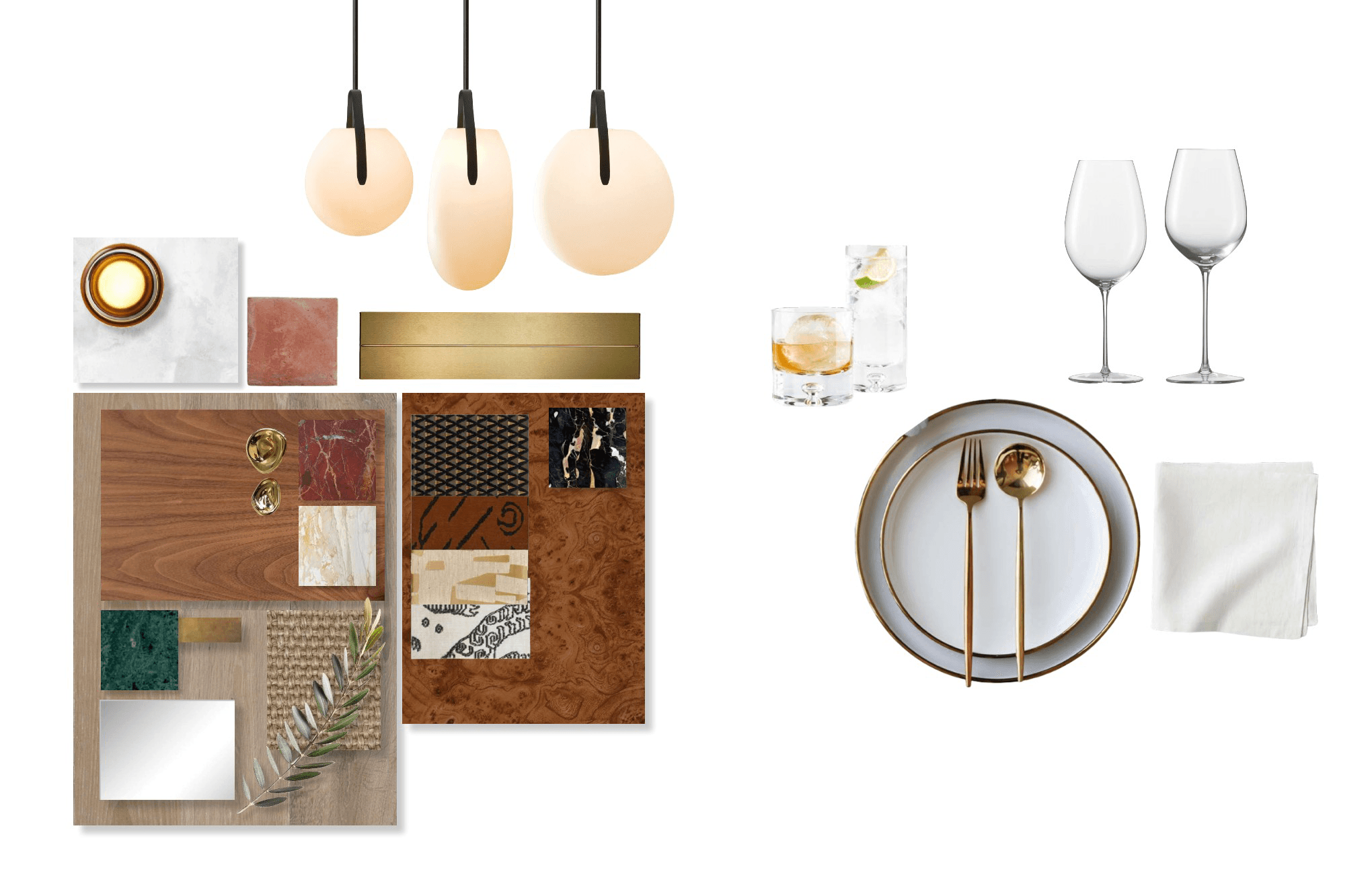 Atlantic Workclub interior material board and design details