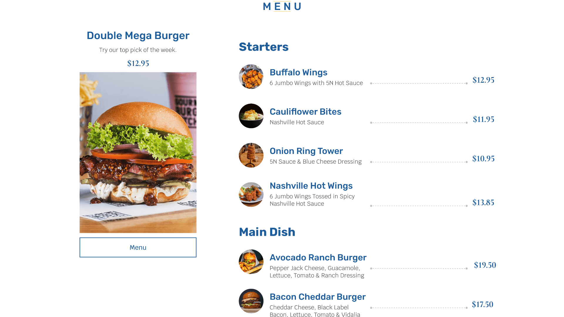 A comprehensive view of Deep Burger's website showcasing modern design and intuitive navigation.