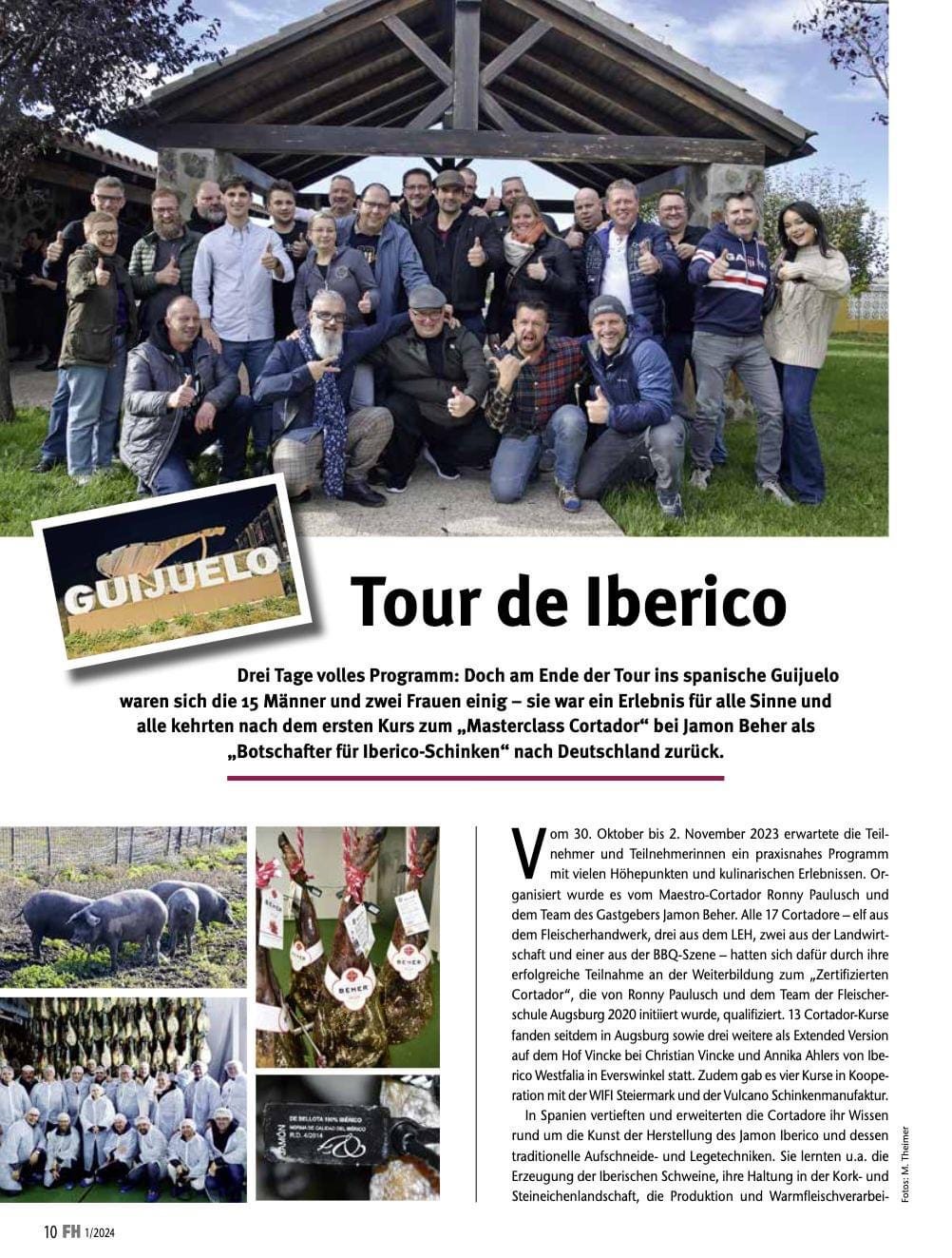 Fachartikel Tour de Ibérico mit Einblicken in Guijuelo, Herkunft und gereifte Schinken