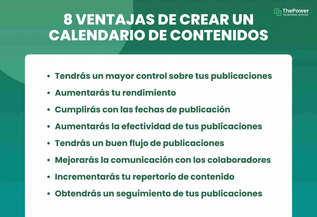 ventajas de crear un calendario de contenidos