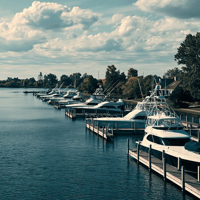 Harrison Township marina on Lake St. Clair