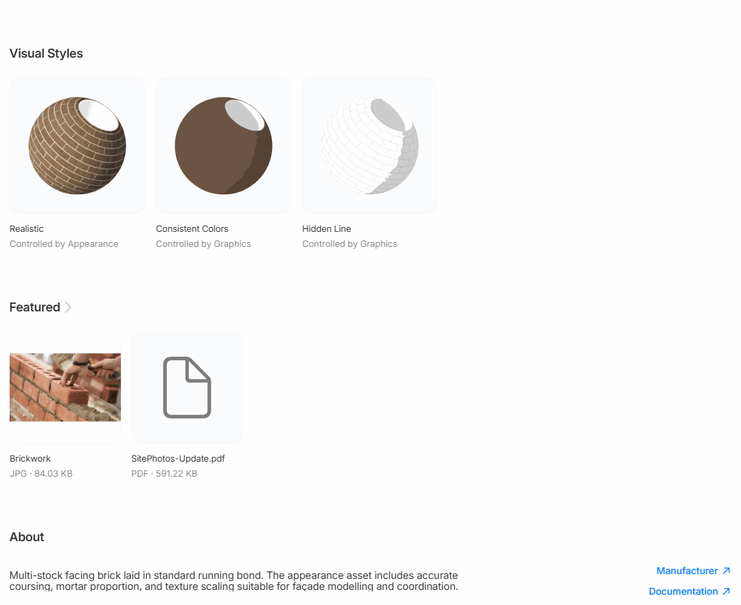 Images and documents can be attached to the material and displayed for all team members.
