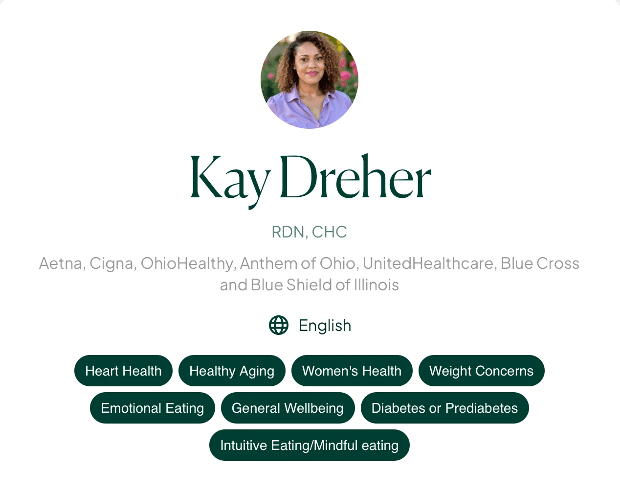 Kay Dreher, Registered Dietitian at Berry Street