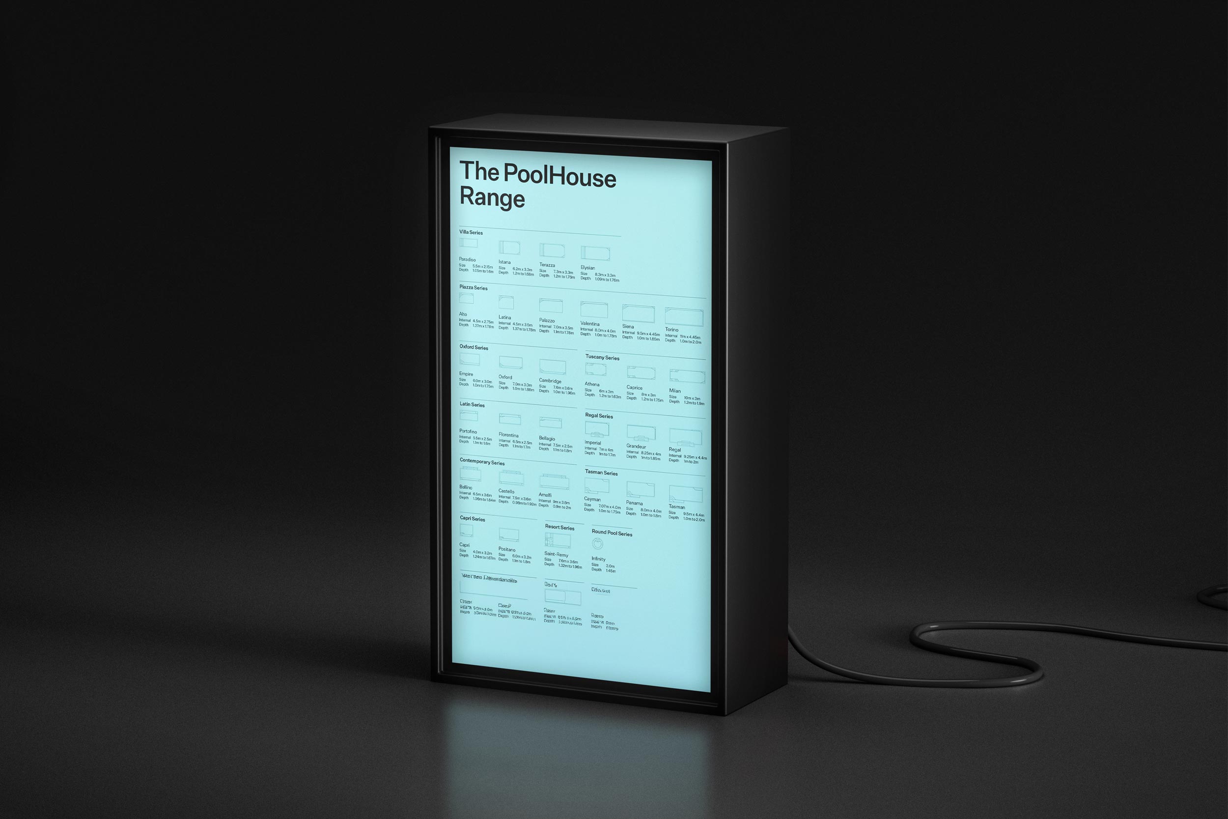 The PoolHouse Event Screen Pool Sizes