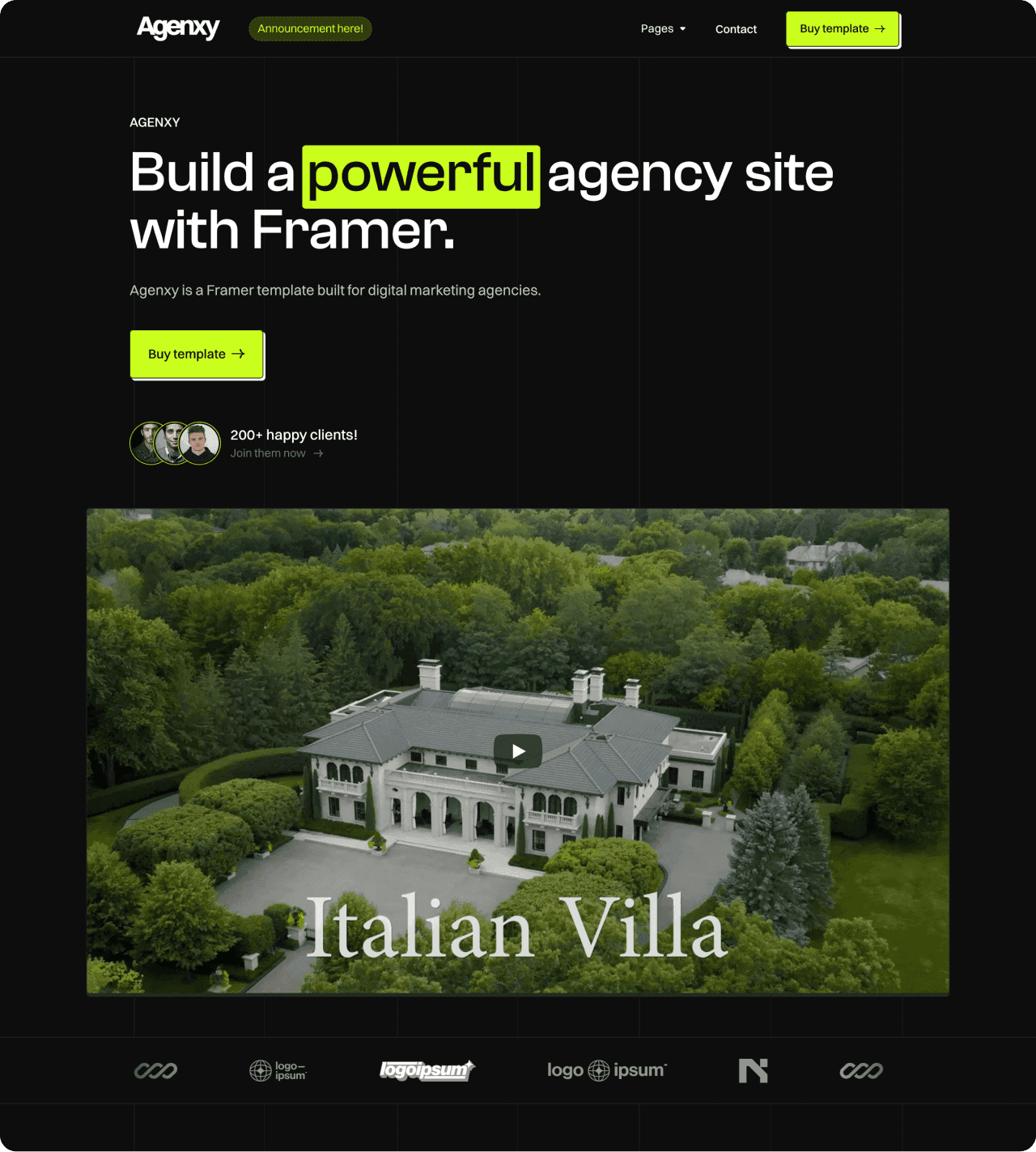 Agenxy website template