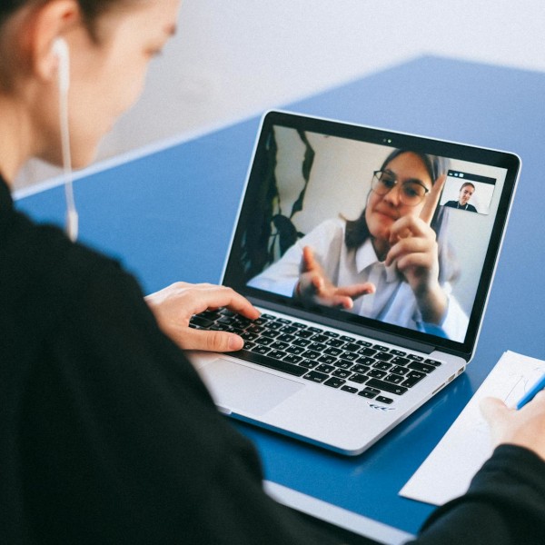 Women on a virtual call