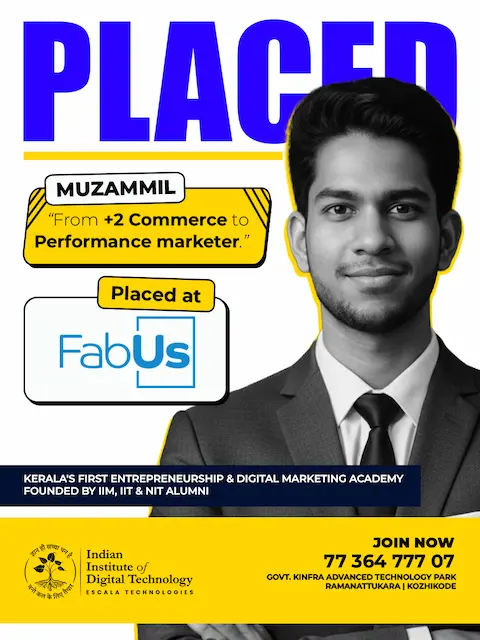 Another successful placement at Fabus company through our Entrepreneurship and Digital Marketing program.