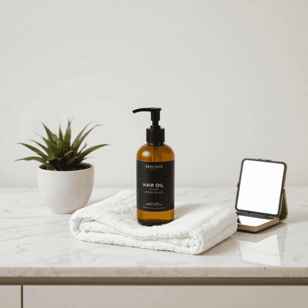 product photography of hair oil