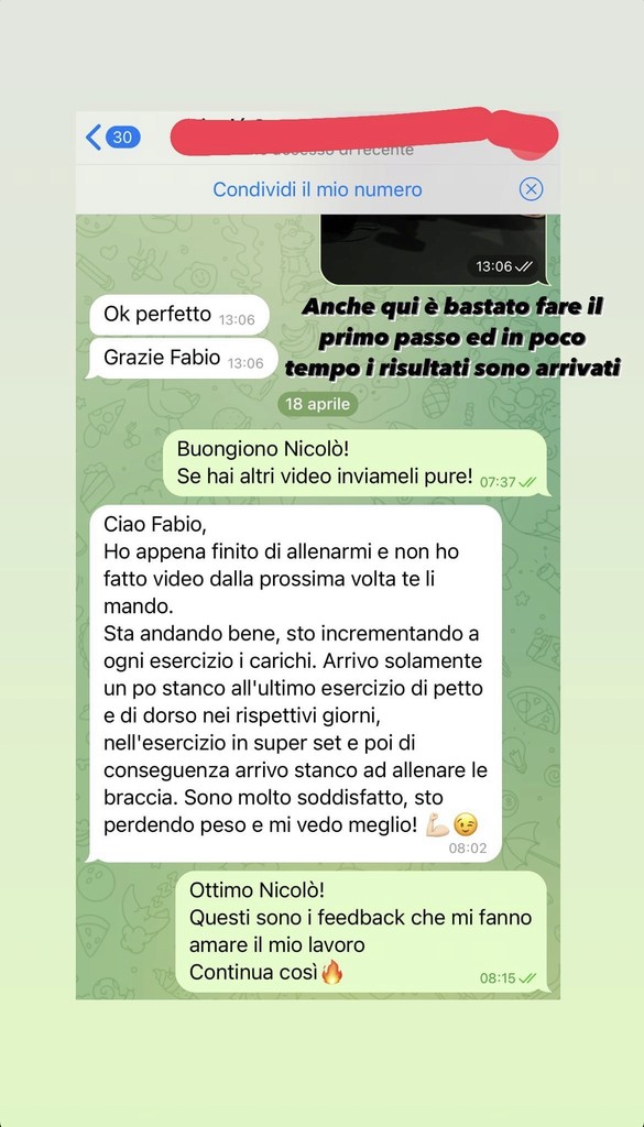 Testimonianza cliente servizio online coaching Fabio Martorelli