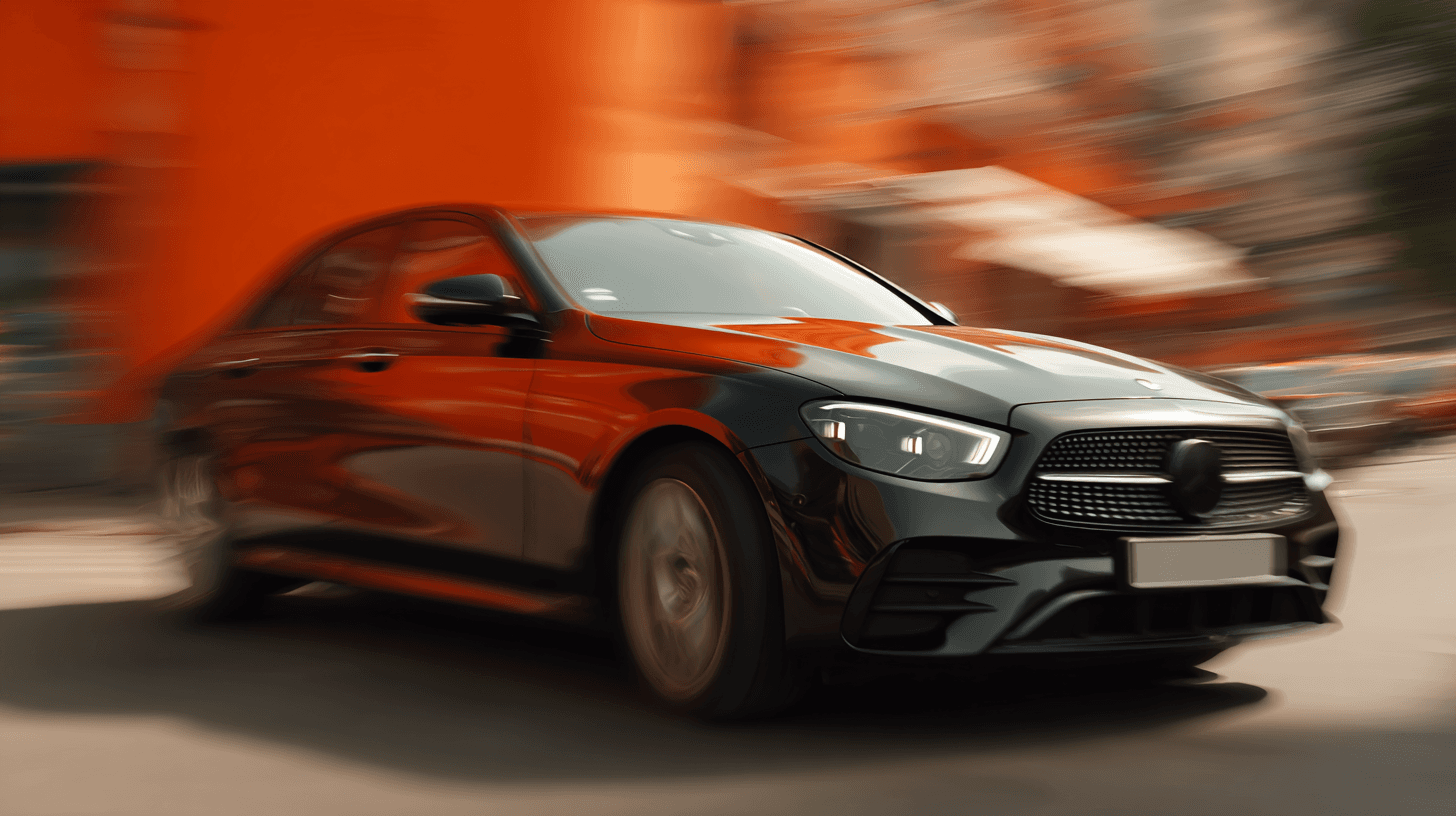 Black car motion blur