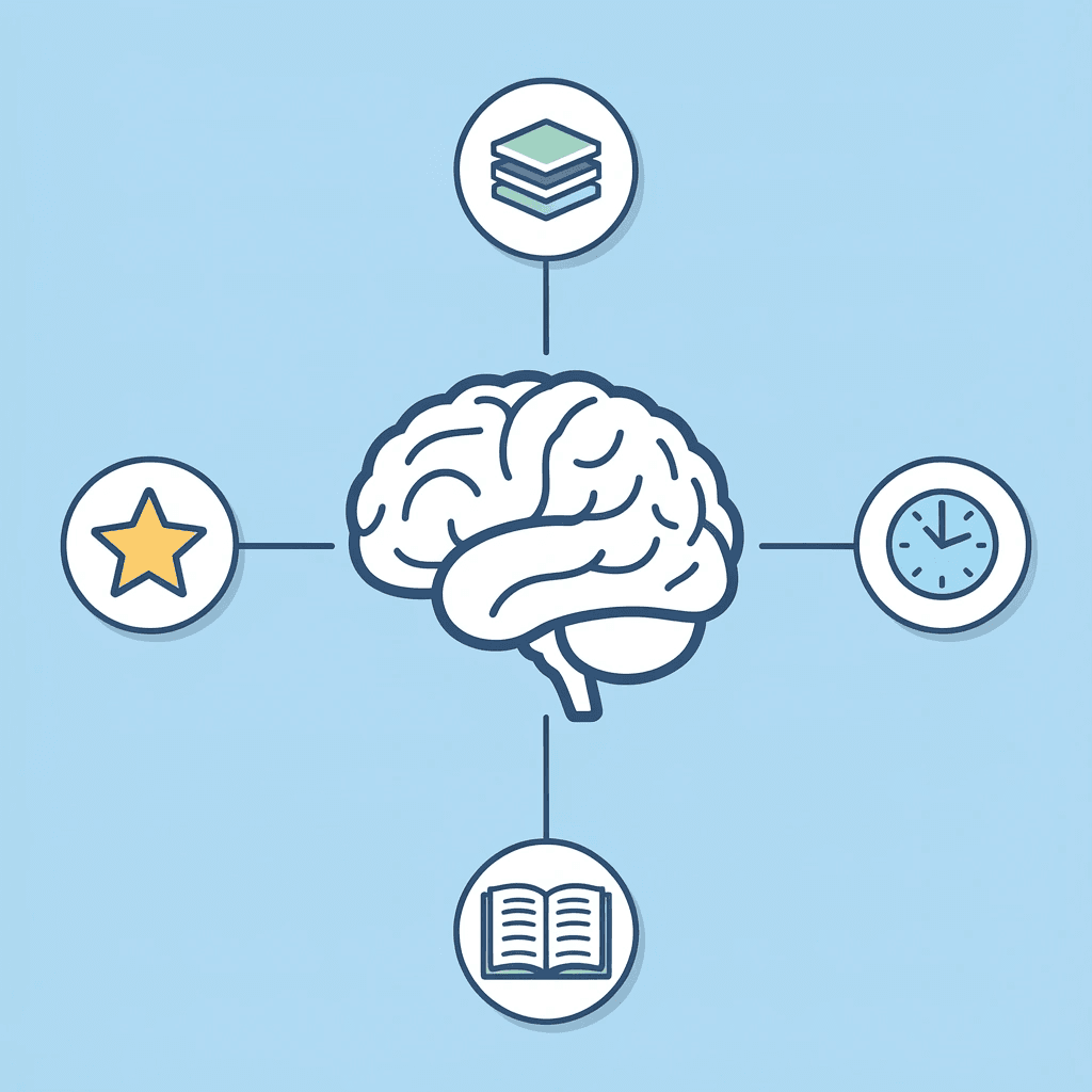 Central toy icon connected to cognitive growth, motor skills, and social-emotional learning
