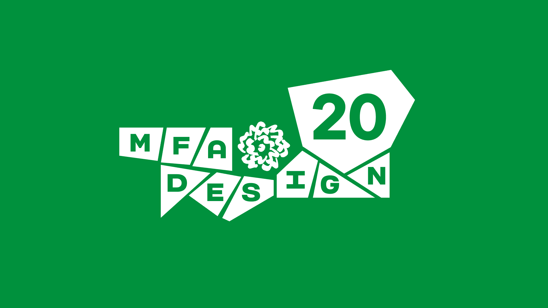 MFA Design logo white on greenbackground