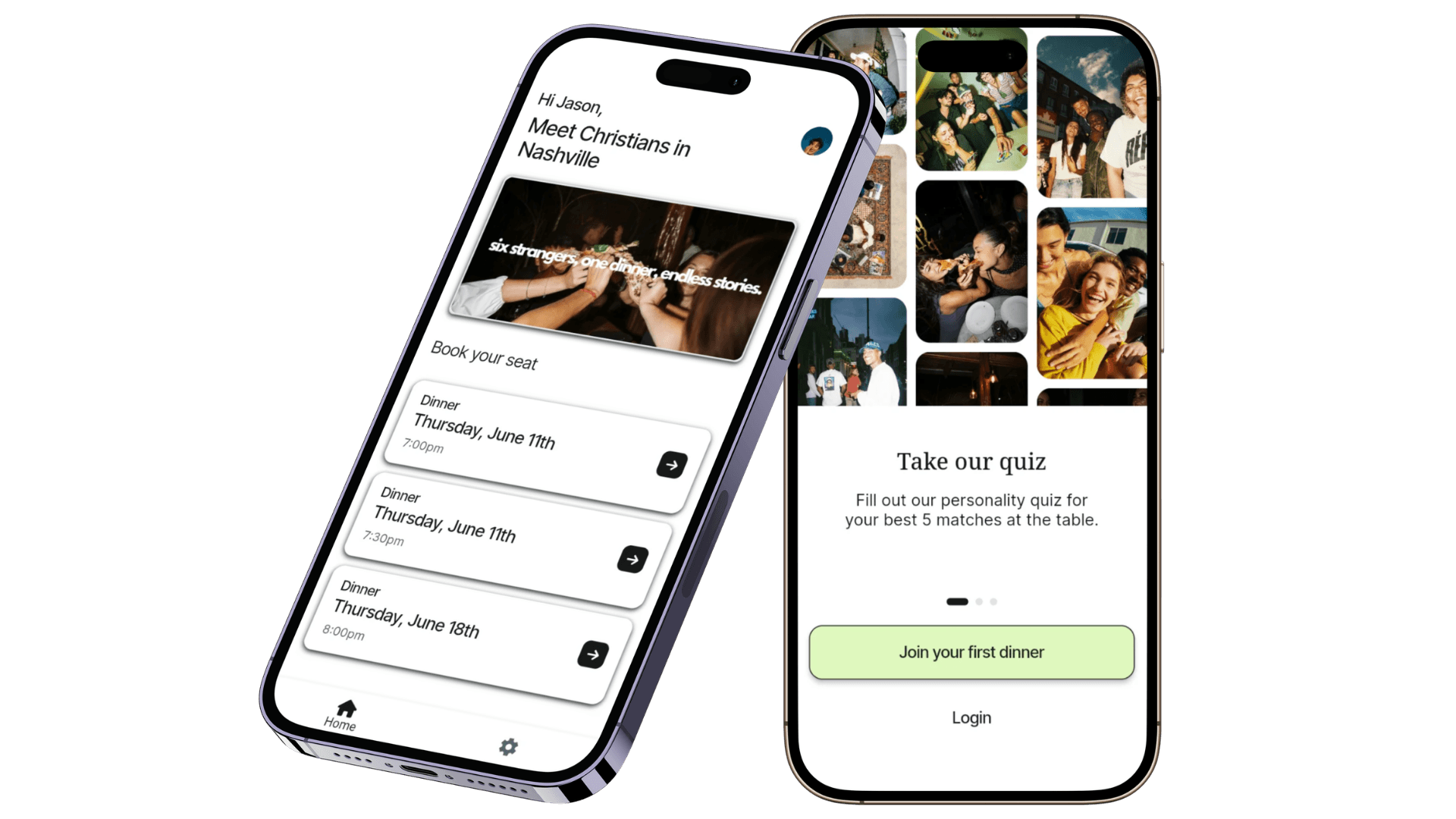 photo of 2 cell phones showing parts of the breezy app