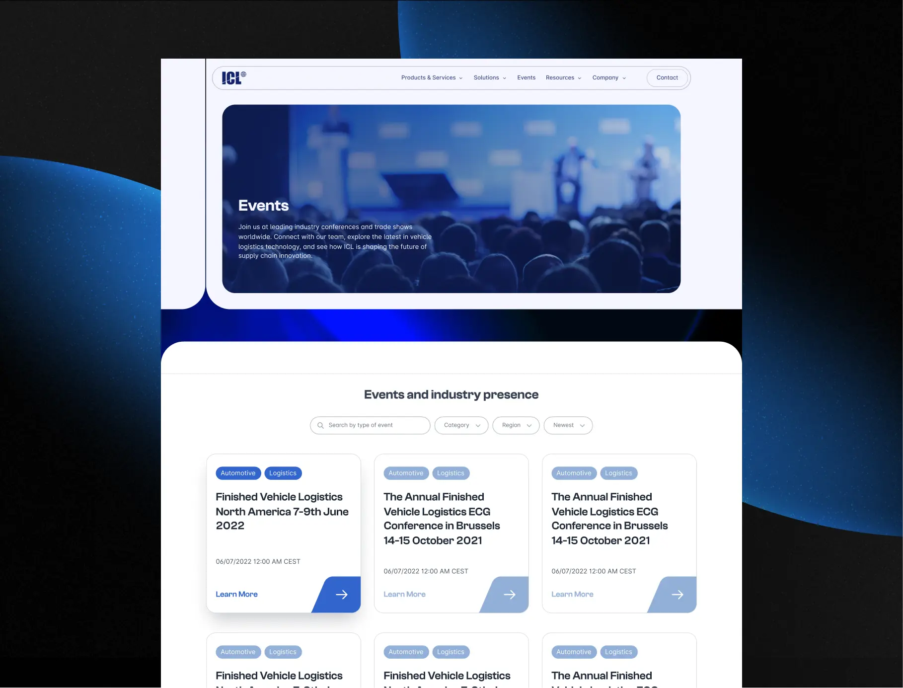 ICL Systems website redesign for vehicle logistics operations