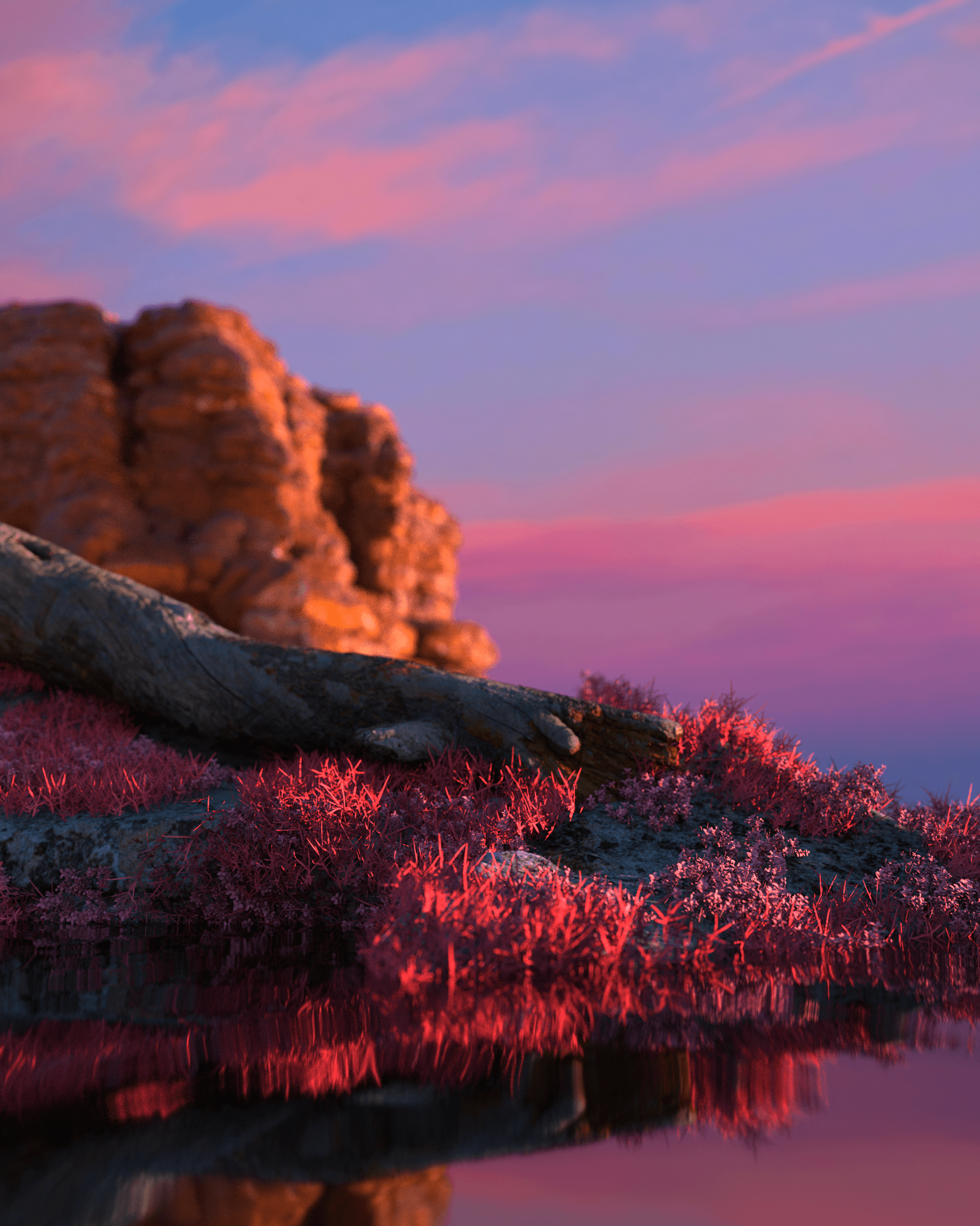Woman in sheer layered dress walking briskly against a grey wall, horizontal motion blur trails behind her