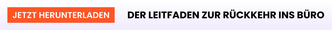 Text auf hellviolettem Hintergrund: „Jetzt herunterladen – der Leitfaden zur die Rückkehr ins Büro“
