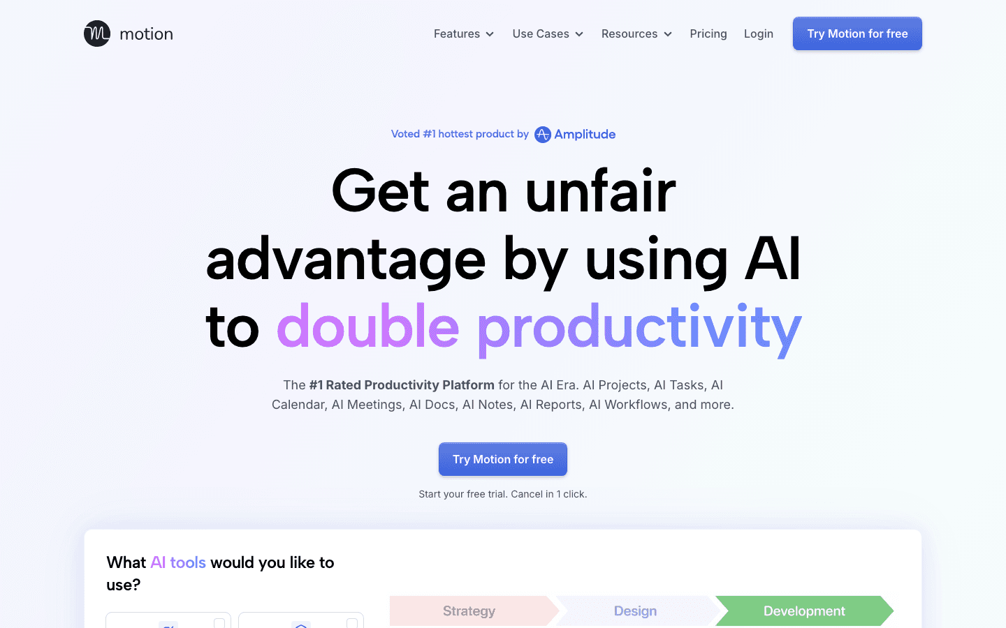 Motion AI task scheduling and calendar planning