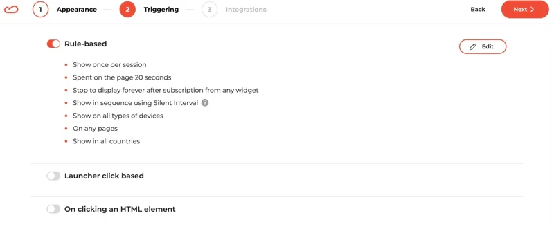 Triggering adjustment