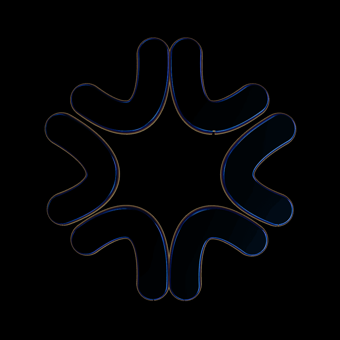 Grey metallic flower shaped object