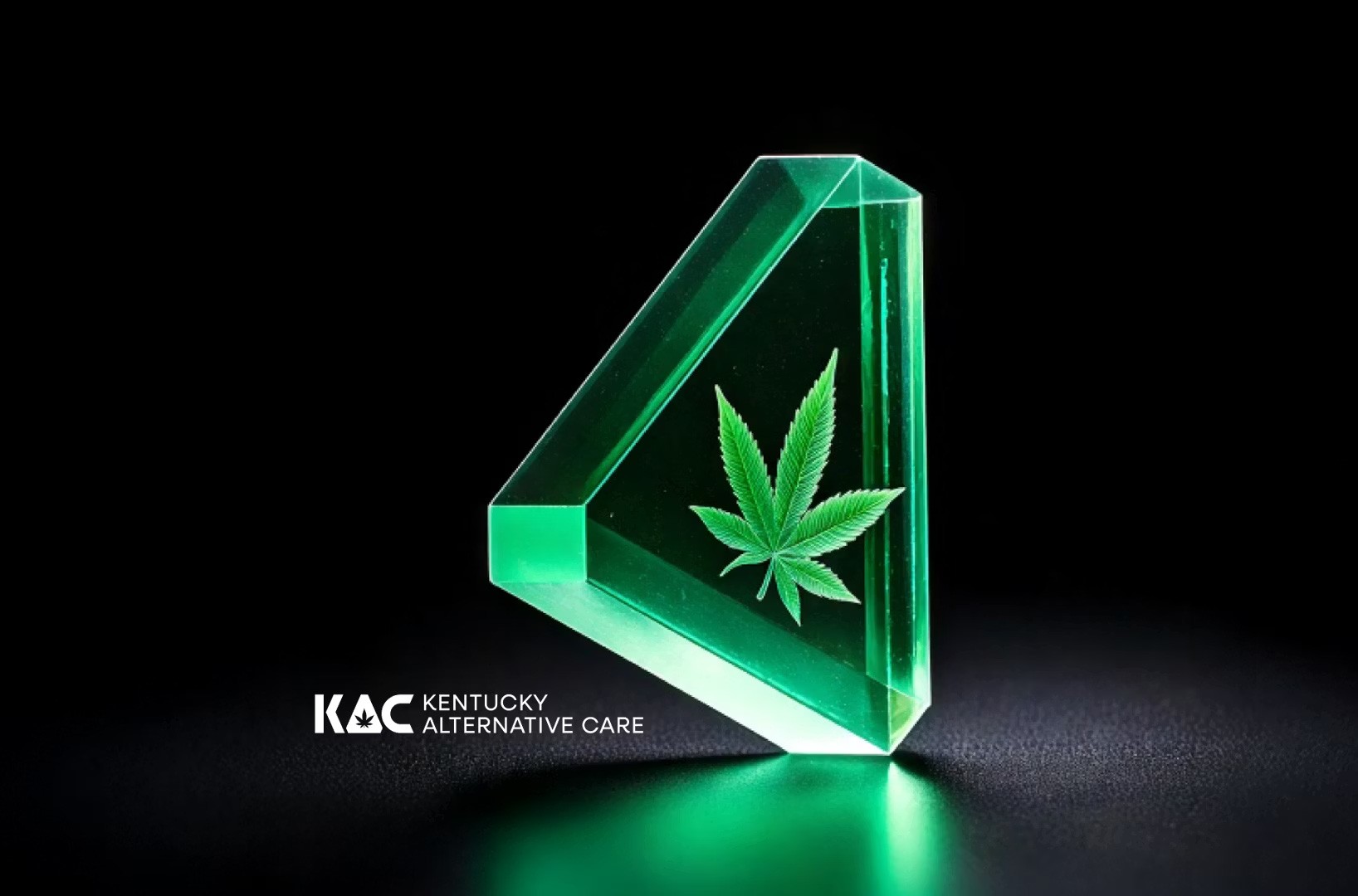 KAC Flask - Green on Dark background