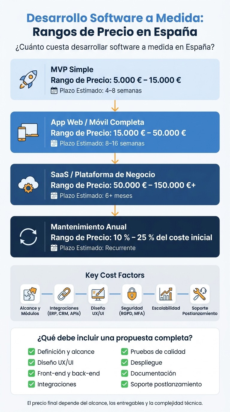 Precio Software a Medida en España: Rangos por Tipo de Proyecto