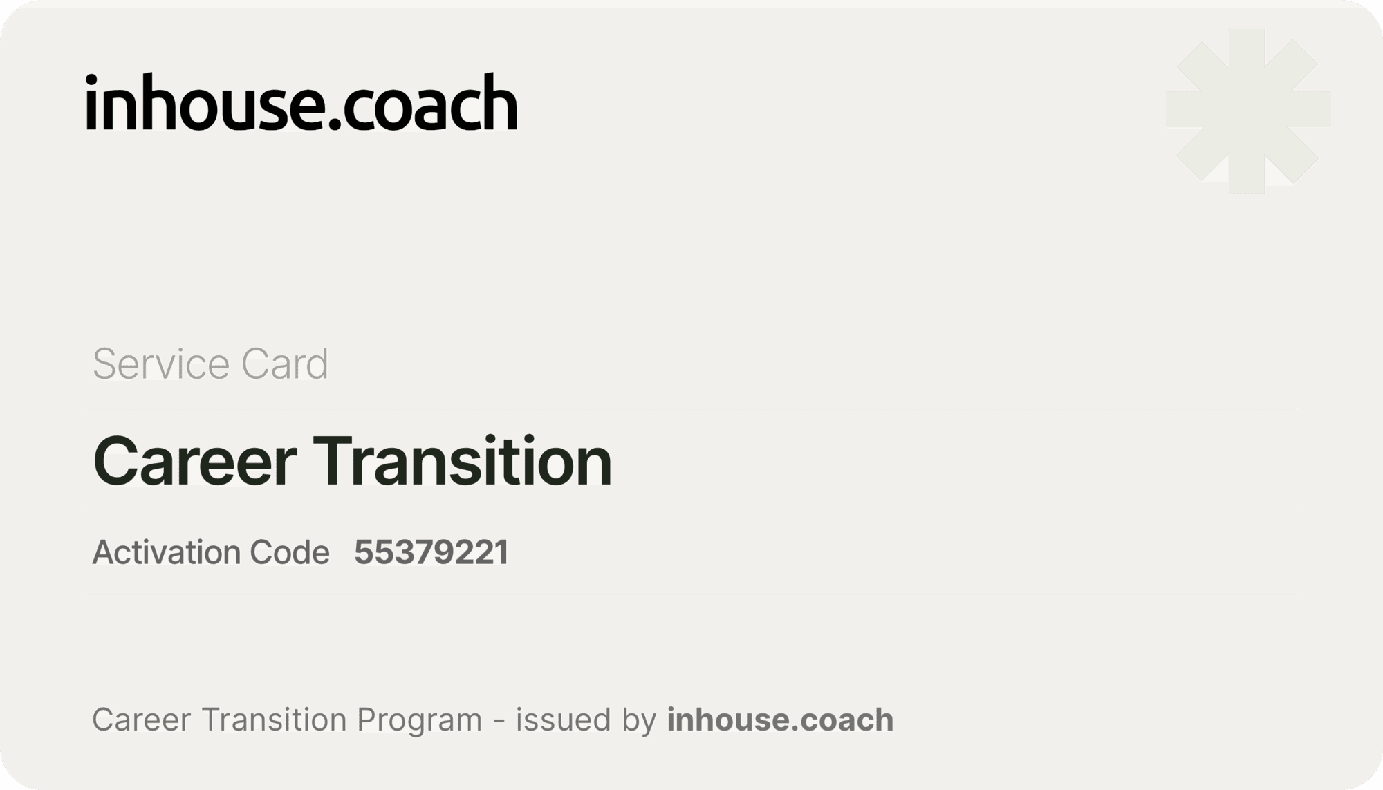 service card for career transition
