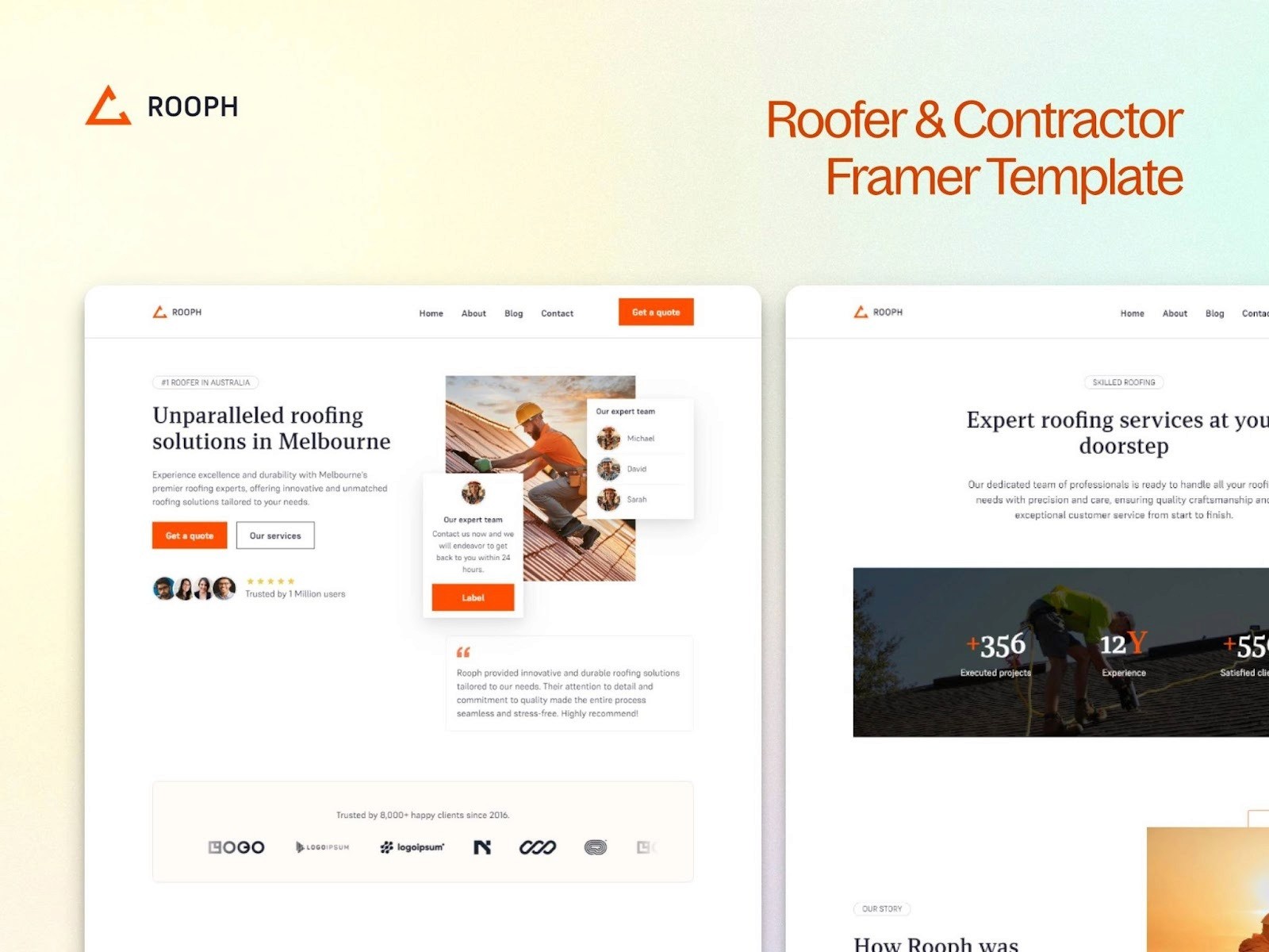 rooph contractor and roofing service framer template