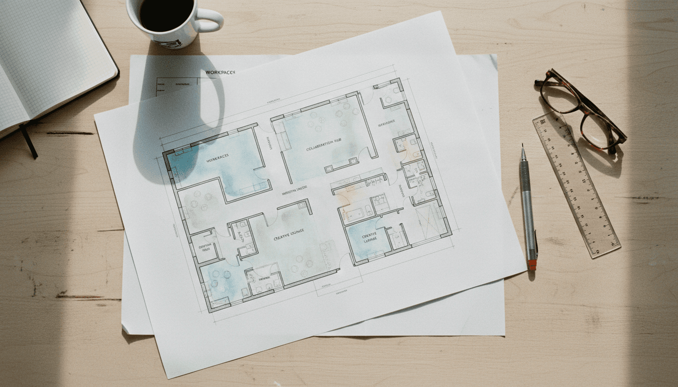 Modernes Büro mit vielen Pflanzen 