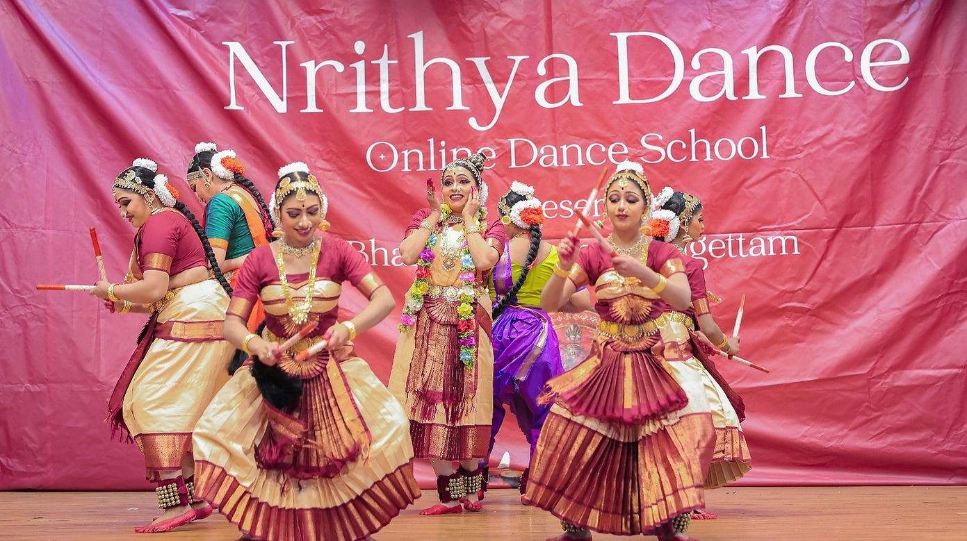 A dancer performing bharatanatyam