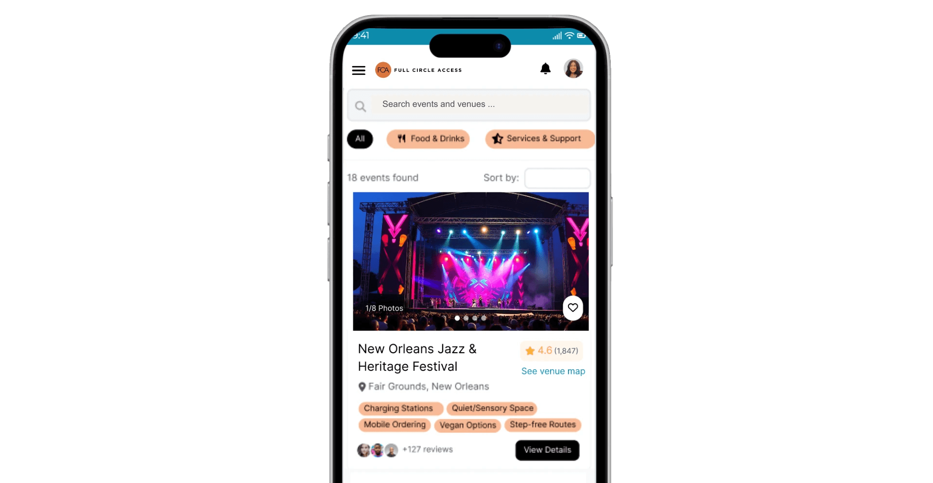 Guest welcome dashboard of guest insights from sample New Orleans Jazz Festival