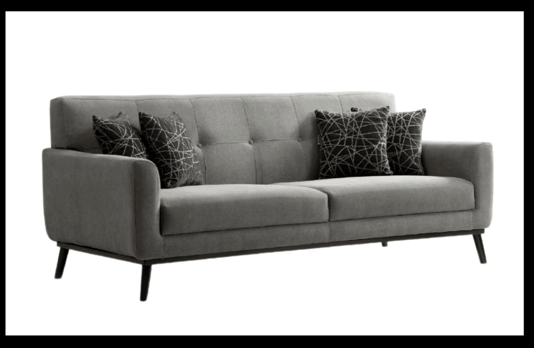 Structured grey sofa with a clean, modern profile.