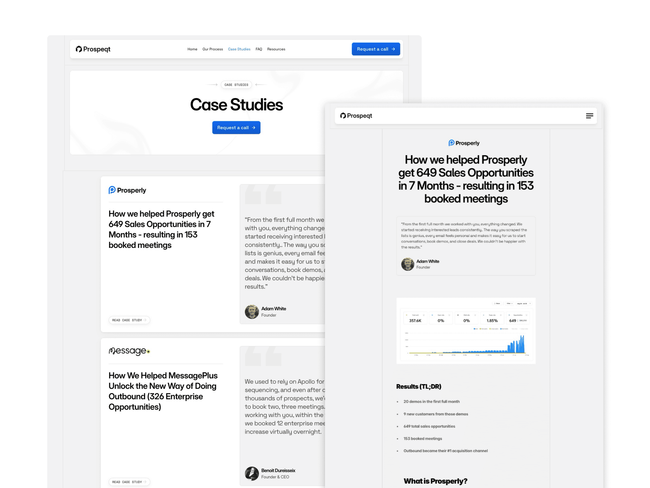 hero section of prospeqt website