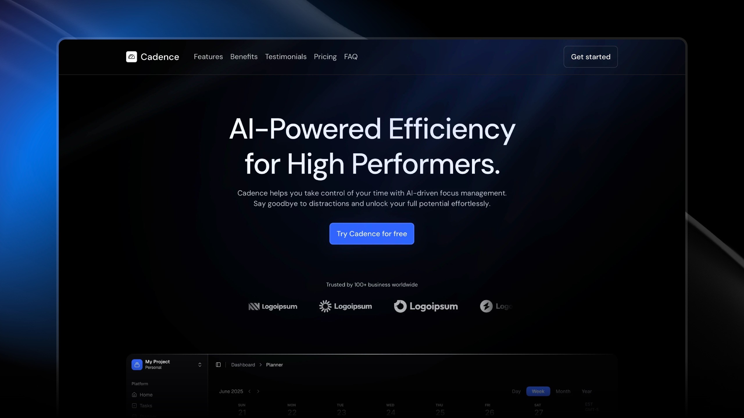 Professional SaaS landing page built with Framer template