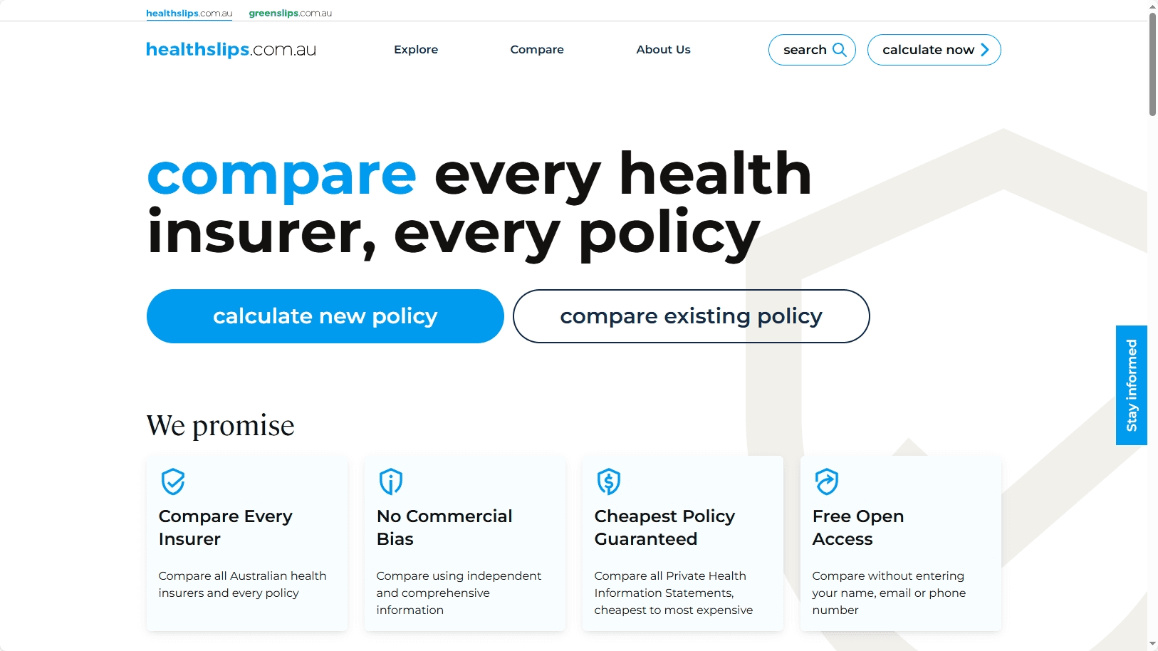 Healthslips calculator homepage After the UX design & UI audit