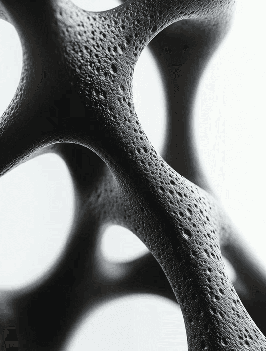 Close-up of organic sculptural form representing body composition analysis – muscle, fat and bone density measurement