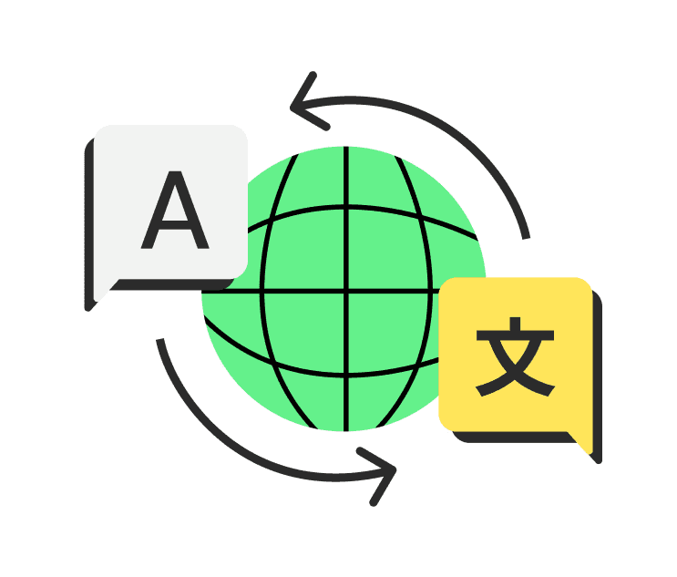 A yellow square with a pen and a star, representing the auto subtitle feature designed for improved user experience.