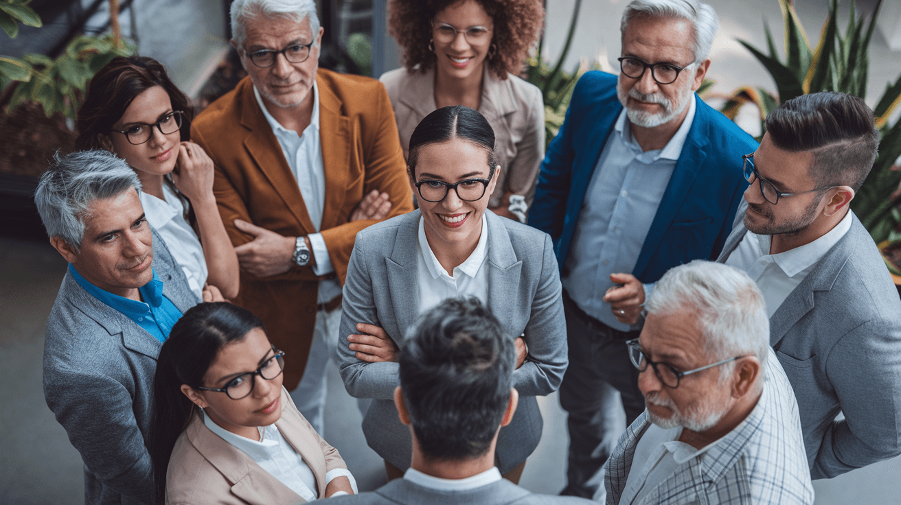 Grupo de personas en un circulo