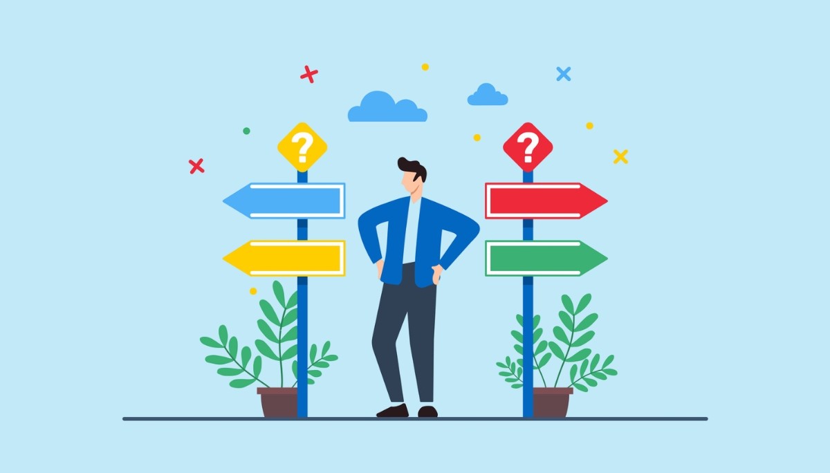 Illustration of two people adjusting interlocking gears within a circular arrow loop, surrounded by charts and checklists.