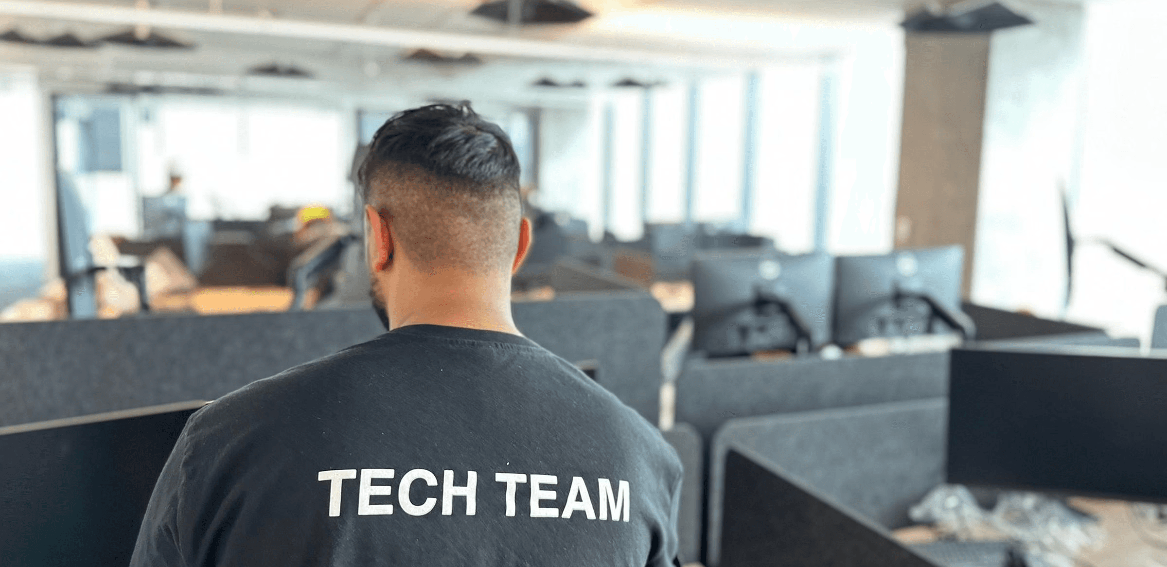 Unio Tech Team member surveying office space before an IT relocation