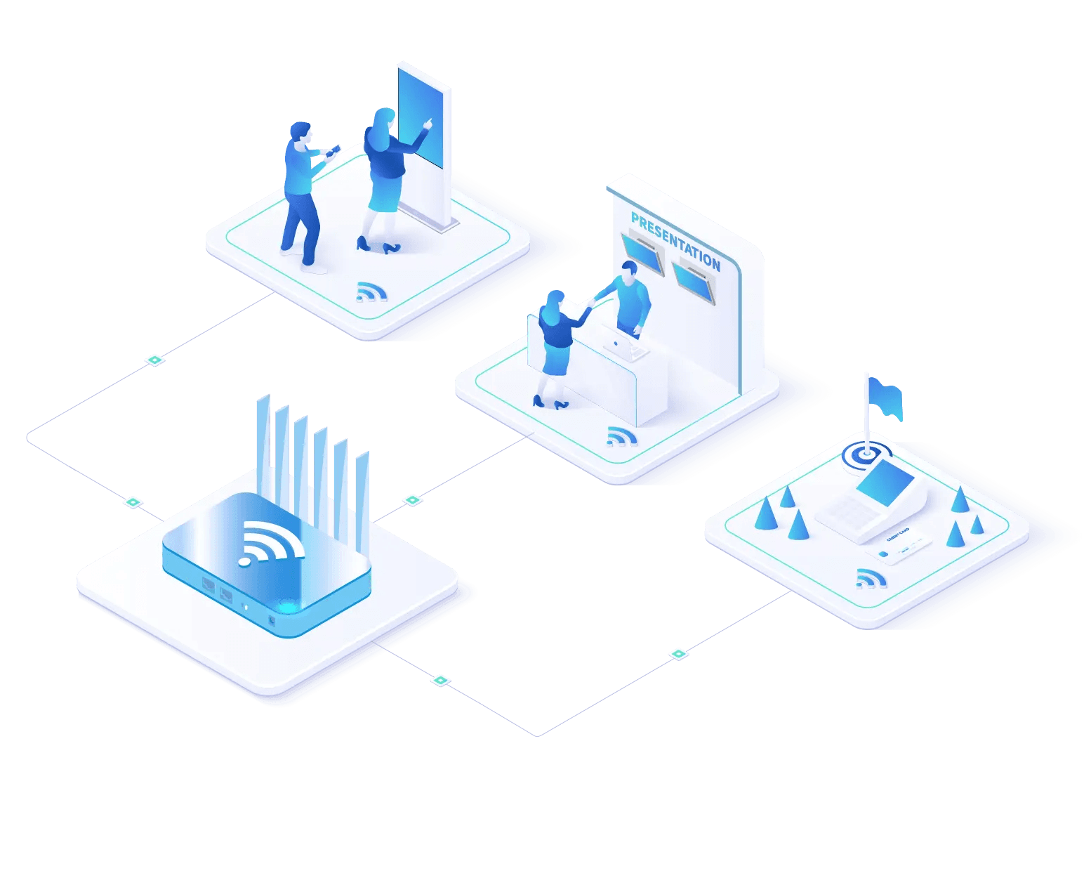 MRNET equipment that is easy to deploy for different trade show scenarios