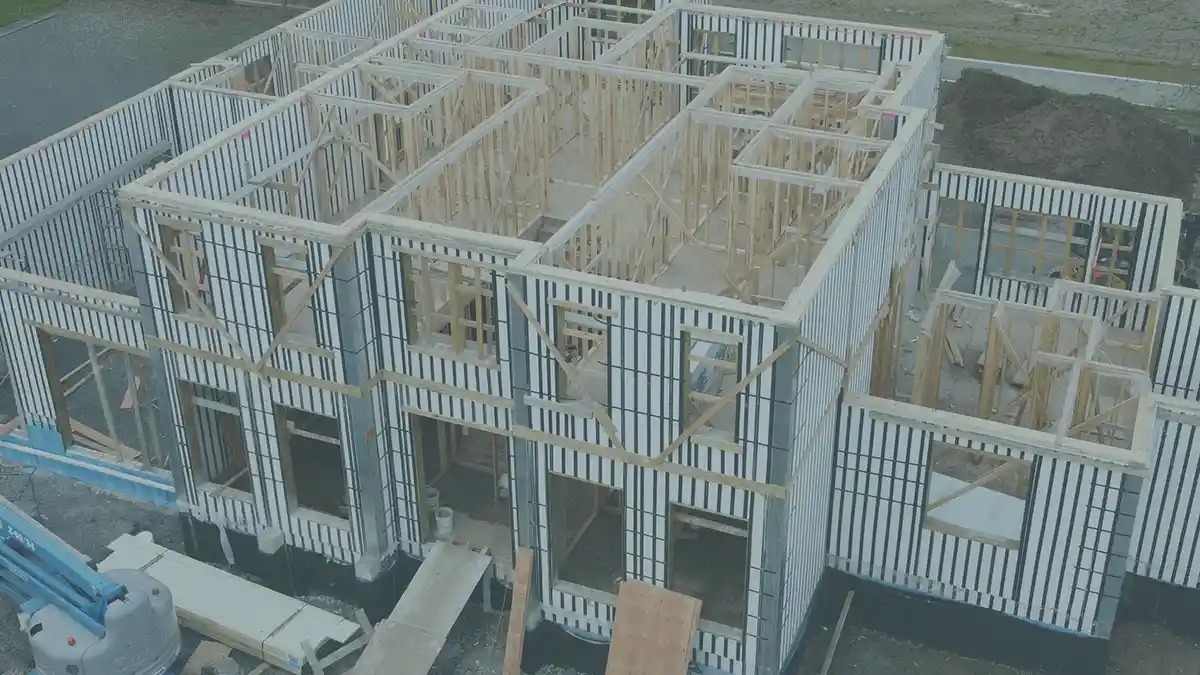A home framed in vertical icf