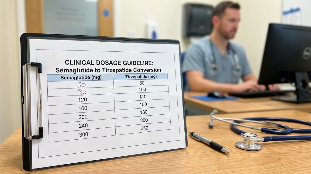 Semaglutide to tirzepatide dose conversion chart