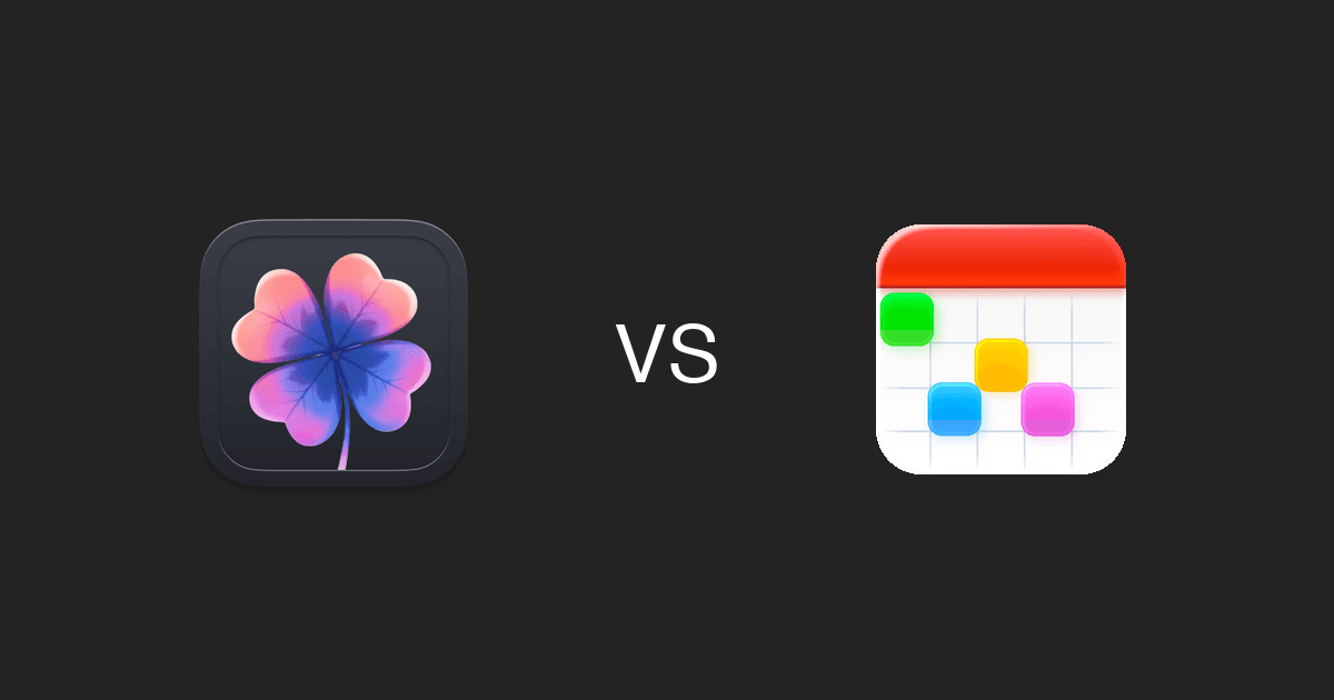 Aftertone vs Fantastical 2026 comparison — productivity system versus natural language calendar