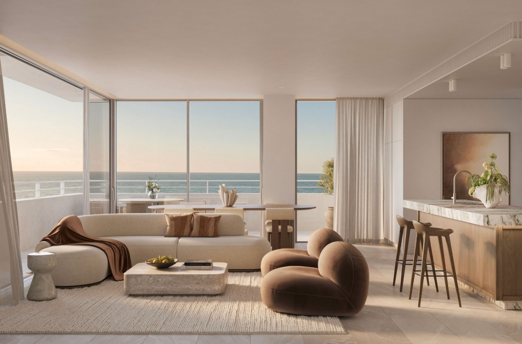 Landscaped communal courtyard at The Avenues Zetland with residents relaxing outdoors, green spaces, and pergola seating in a modern off-the-plan development.