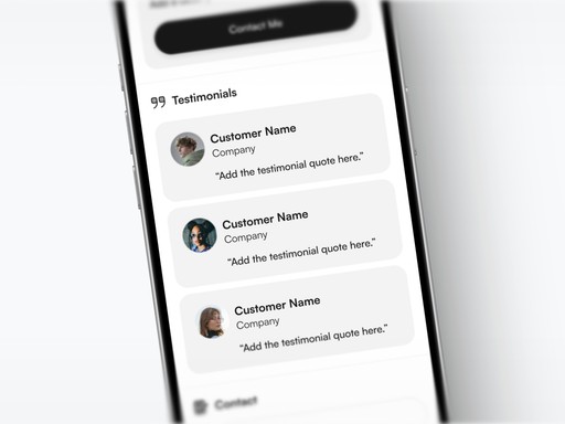 Pop Site Testimonials Section